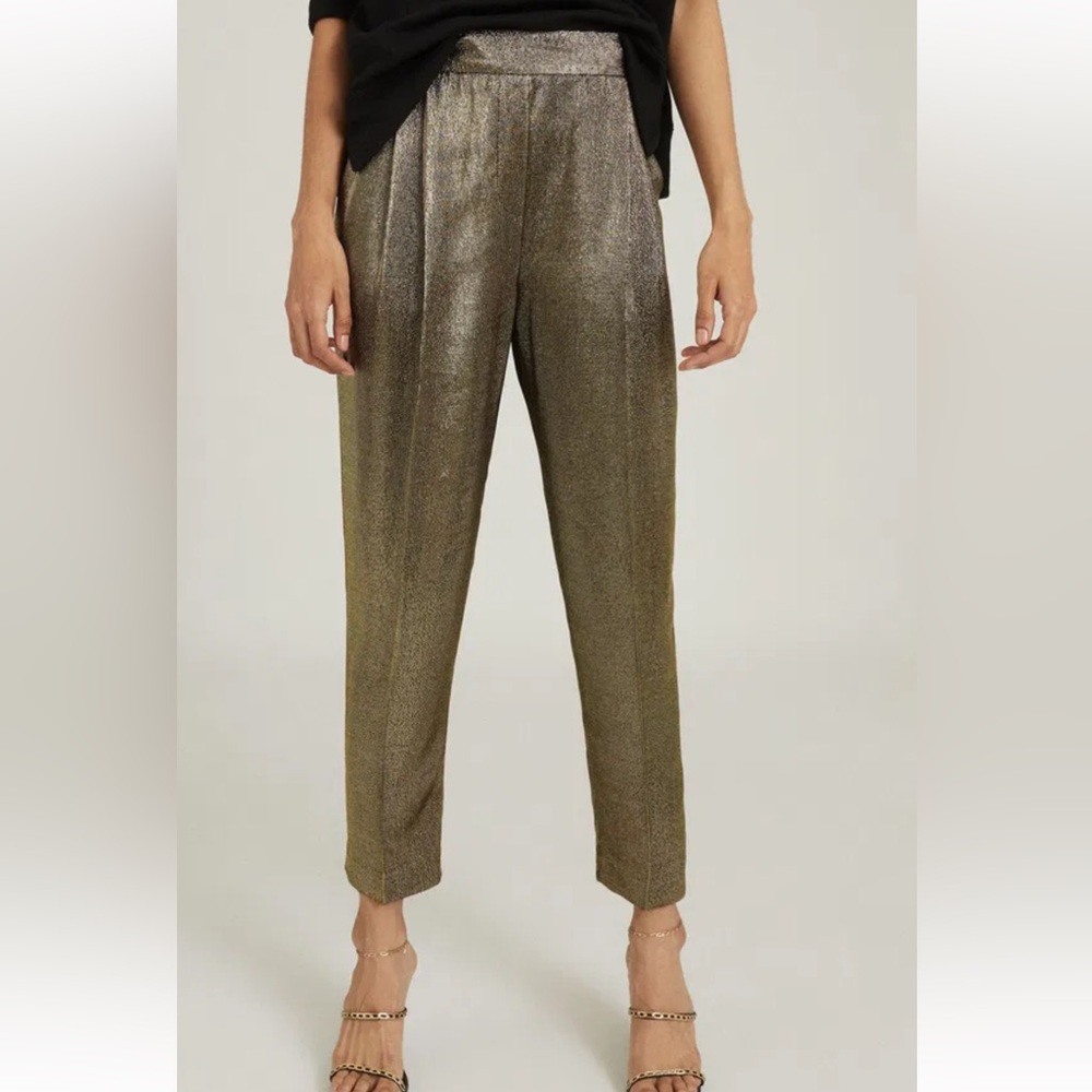 REISS Camille Shimmer Tapered Trousers, Size 12